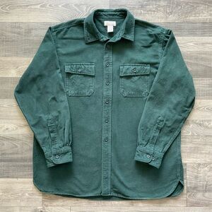 LL Bean Chamois Cloth Shirt Men’s Size XL Forest Green 100% Cotton 187923